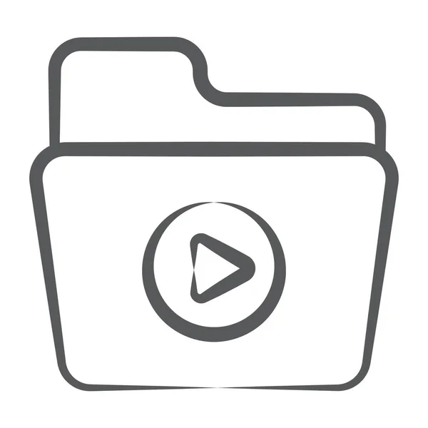Ikona Folderu Wideo Modnym Designie — Wektor stockowy