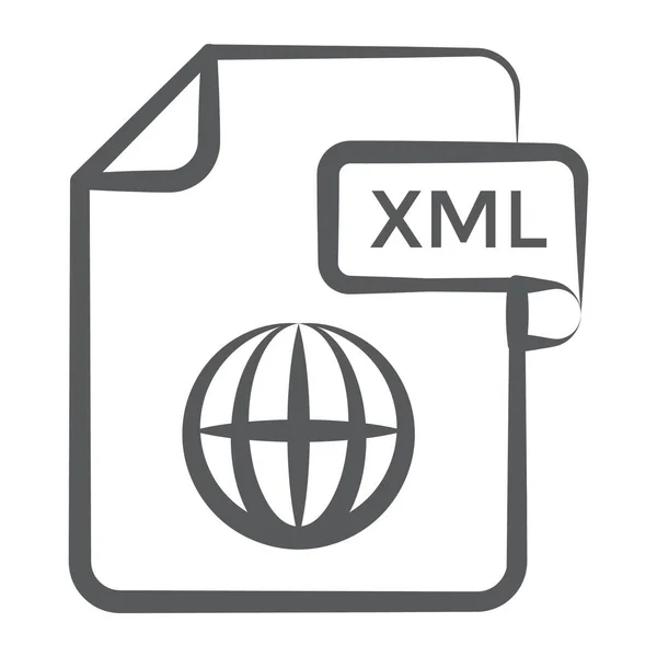 现代线性风格的Xml文件图标 Fonline文档 — 图库矢量图片