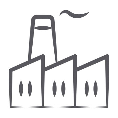 Bir fabrika ikonu duman, elektrik santrali 