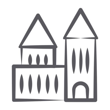 Okul binasının moda simgesi, bina önü 