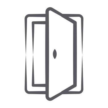 Açık kapının fırça darbesi vektörü 