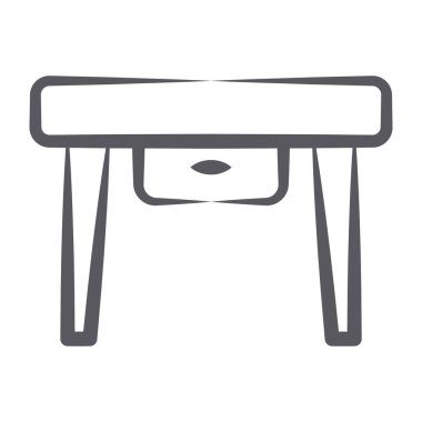 Çalışma tablosu simgesi biçimi, modern doğrusal tarzda mobilyalar 