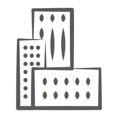 Şehir üstü yapı vektörü, ufuk çizgisi doğrusal simgesi 