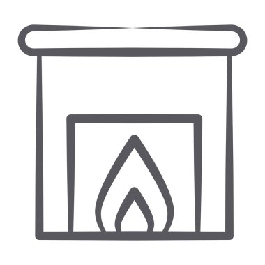 Kapalı şömine simgesi tasarımı, ısıtma sistemi 