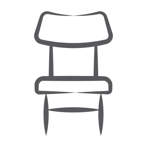 Vecteur Modifiable Chaise Salle Manger Style Linéaire — Image vectorielle
