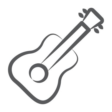Fırça darbesiyle dizayn edilmiş gitarın simgesi