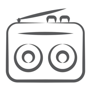 Klasik kaset çalar satır simgesi tasarımı