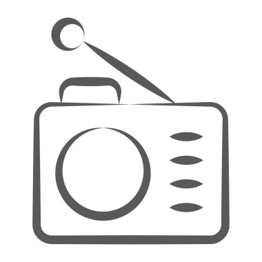 Fırça darbesiyle tasarlanmış radyo simgesi