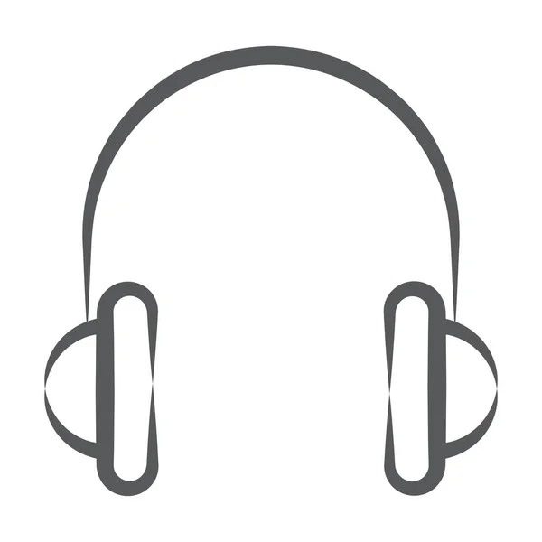 Ακουστικά Ακουστικά Γραμμή Σχεδιασμού Εικονίδιο — Διανυσματικό Αρχείο