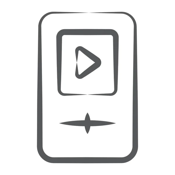 Video Streaming Einem Tragbaren Player Video Play Line Symbol — Stockvektor