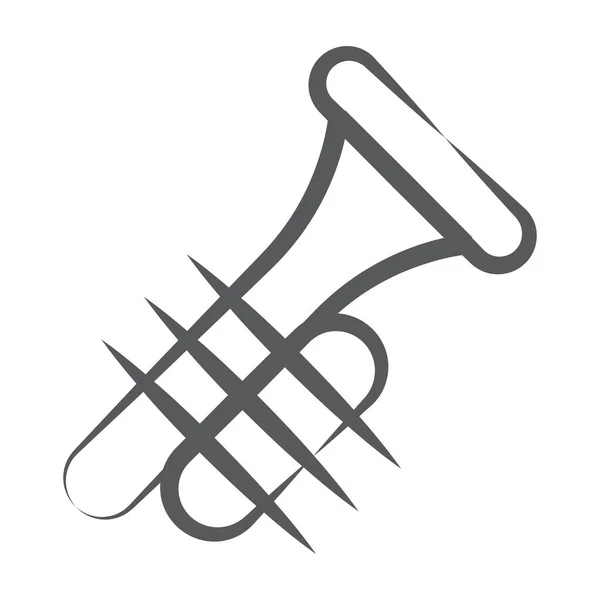 铜管乐器或留声机 长号线图标 — 图库矢量图片