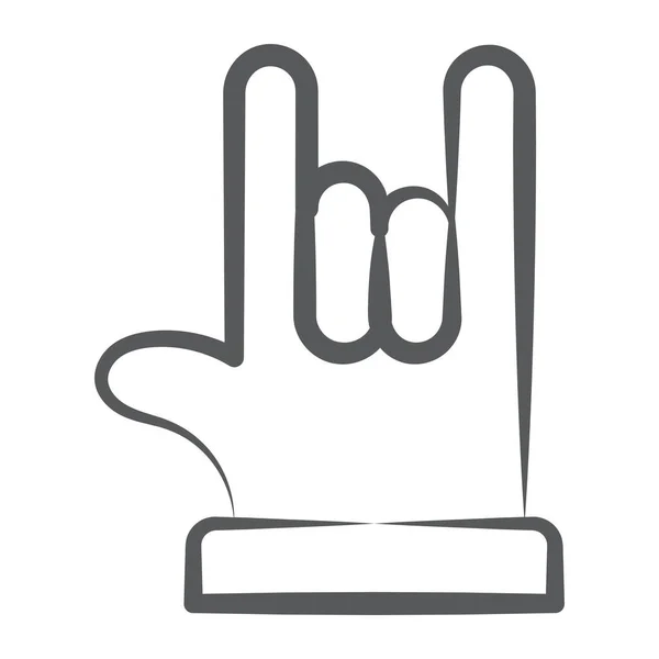 Общий Жест Руки Известный Рок Рука Рок Символ Модный Символ — стоковый вектор