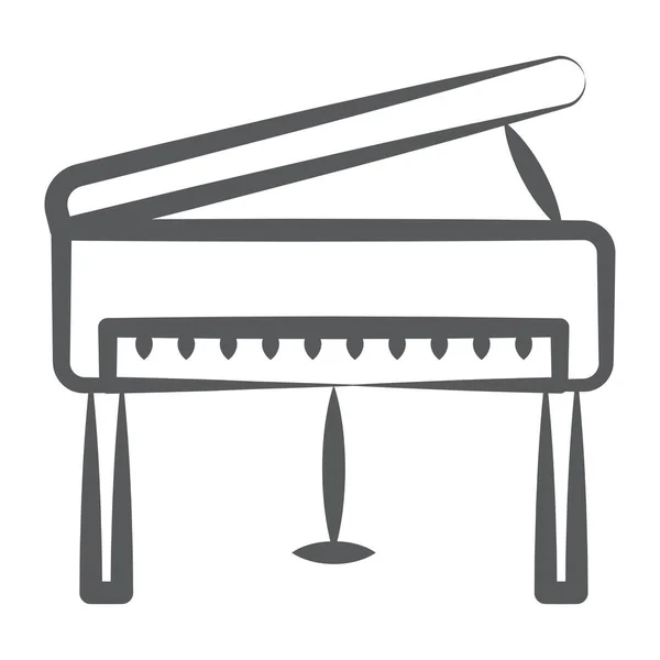 Clavichord Instrument Clavier Musical Dans Icône Coup Pinceau — Image vectorielle