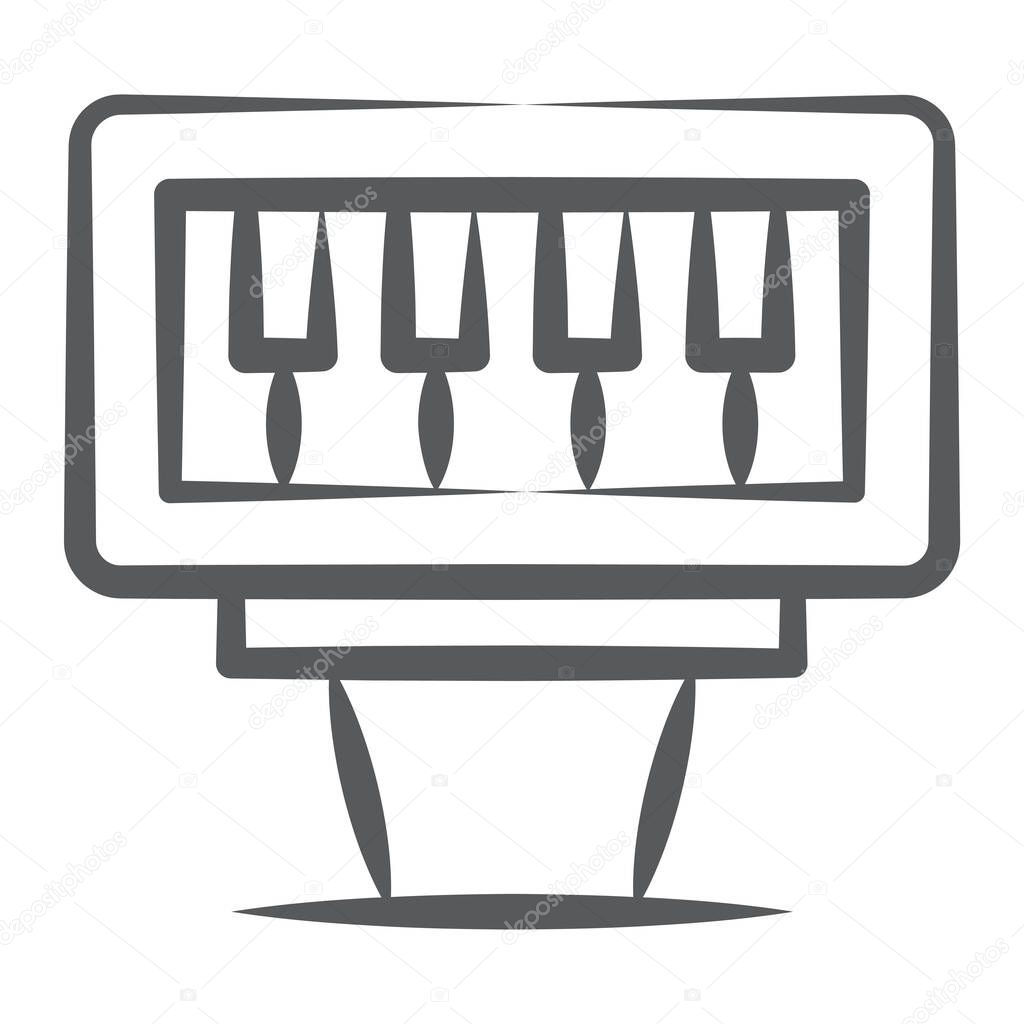 Free read instrument for melody best known as pump organ, icon in line design