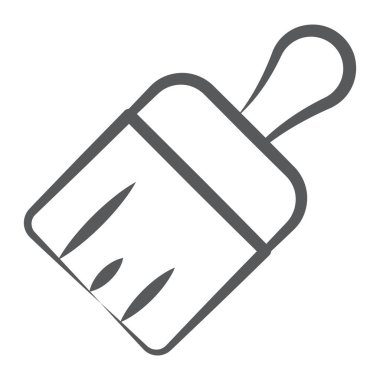 Sanat ve zanaatta kullanılacak boya fırçası, çizgi vektörü 