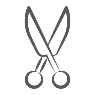 Satır vektörü içinde makas simgesi, düzenlenebilir tasarım