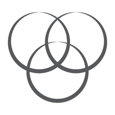Birbiriyle çakışan üç daire, rgb konsept simgesi  