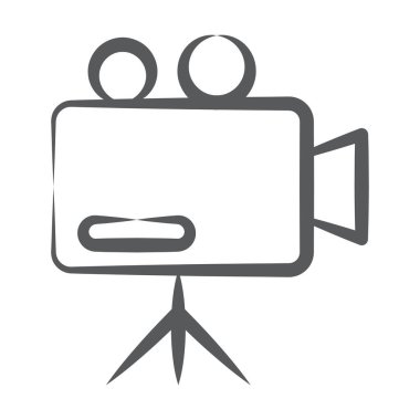 Profesyonel film kamerası, çizgi simgesi tasarımı 