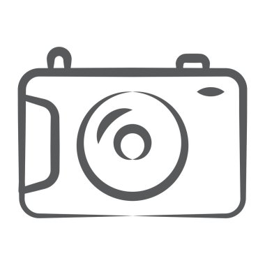 Kamera, fotoğraf ekipmanı simgesi satır tasarımında 