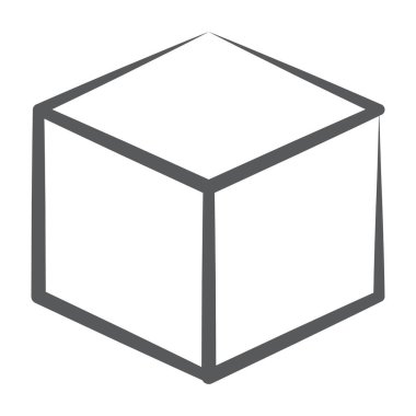 3D modellemenin çizgi vektör simgesi, varlık  