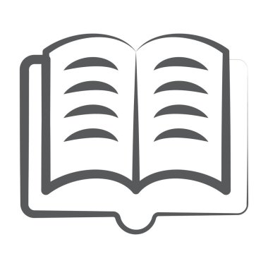 Yayınlanmış belgenin satır vektör tasarımı, açık kitap simgesi