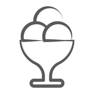 Donmuş gıda öğesi simgesi, dondurma kabı vektörü 