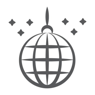 Dekoratif parti topu, doğrusal stilde disko ışığı simgesi 