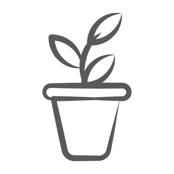 Eine Ikone Design Der Topfpflanze Vektor Der Natürlichen Pflanze Trendigen — Stockvektor