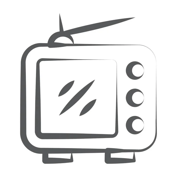 Ρετρό Τηλεόραση Εικονίδιο Κεραίας Μοντέρνο Στυλ — Διανυσματικό Αρχείο
