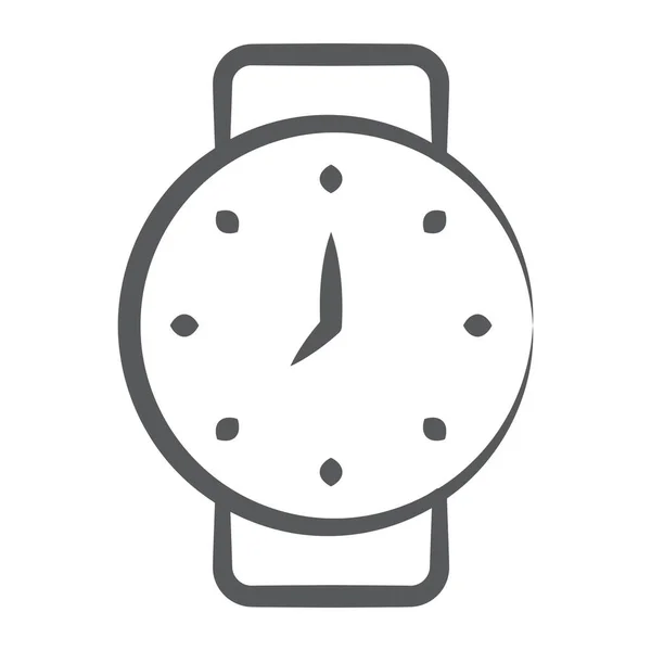 Ikona Zegarka Nadgarstkowego Linii Projektowania Zegarek Przenośny — Wektor stockowy