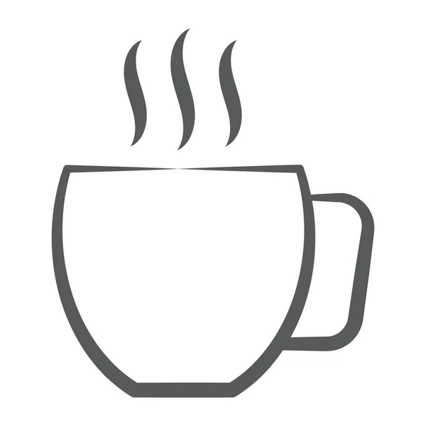 Hot Tea Cup Icon Line Design Refreshment — Stock Vector