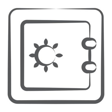 Banka kasasının son moda vektörü, satır simgesi 