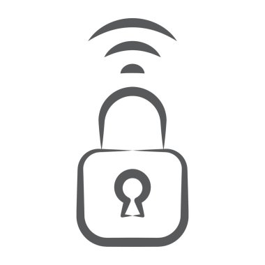 Düzenlenebilir biçimdeki akıllı asma kilit vektörü, güvenli 