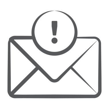Modern doğrusal tasarımda e- posta hata simgesi.
