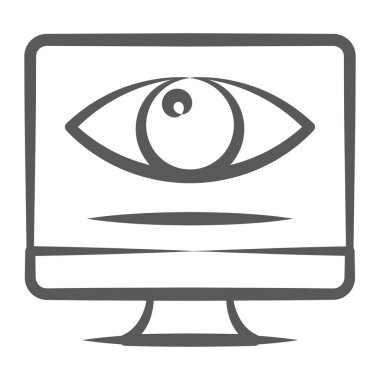 Siber izleme simgesi, çevrimiçi izleme için düzenlenebilir vektör 