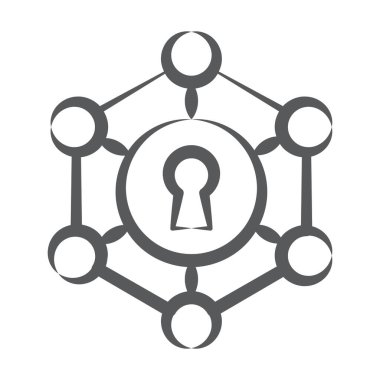 Ağ içindeki anahtar deliğinin simge biçimi, güvenli ağ 