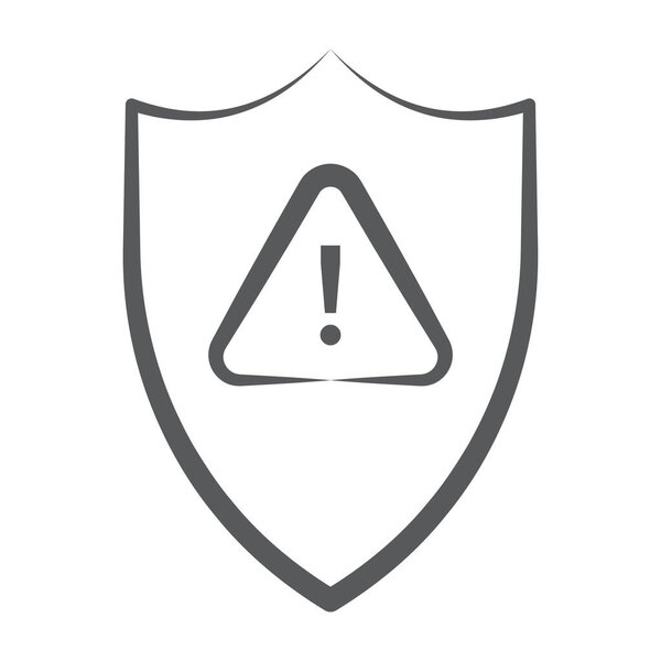 Основная Конструкция иконки защитного щита, редактируемый вектор 