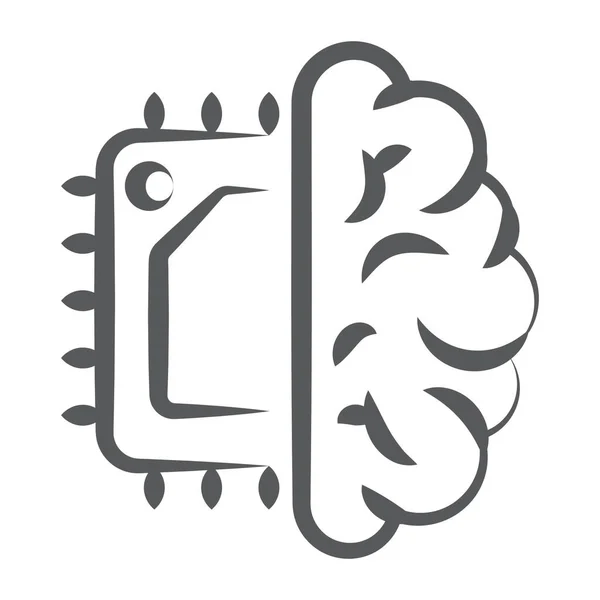 Estilo Ícone Aprendizado Máquina Vetor Moderno Computação Cerebral — Vetor de Stock