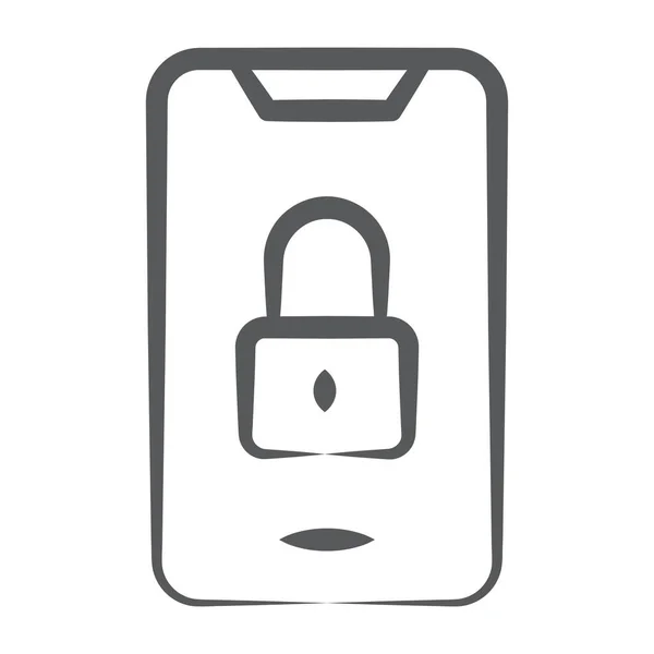 Ref Mobile Lock Padlock Editable Style — стоковый вектор