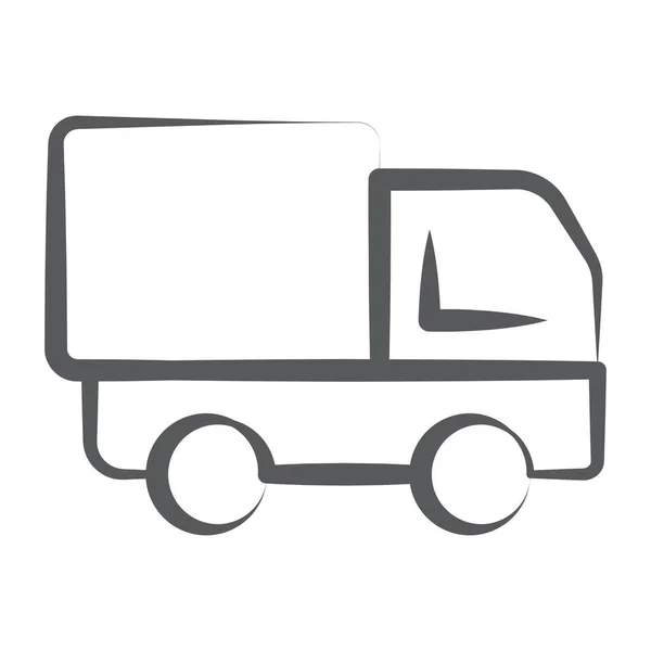 Camión Carga Entrega Mercancías Van Vector Editable — Vector de stock