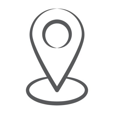 Fırça darbesi tarzında harita imleci simgesi, konum işaretleyici vektörü 