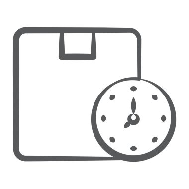 Zamanında dağıtım simgesinin fırça darbesi tasarımı