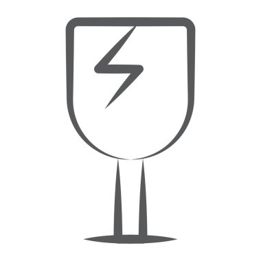 Kırılgan cam simgesinin son moda vektör tasarımı