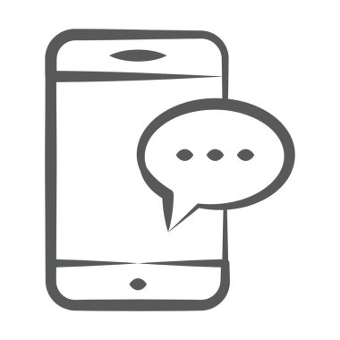 Akıllı telefonlu konuşma balonu, mobil sohbet simgesi