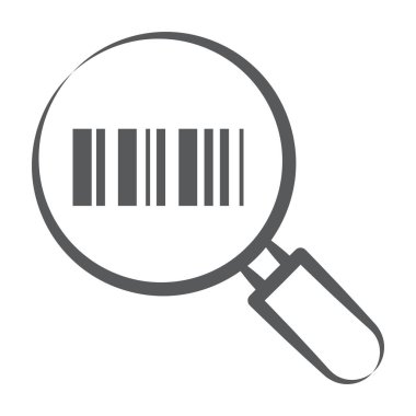 Büyüteç altında fiyat etiketi, barkod tarama simgesi 