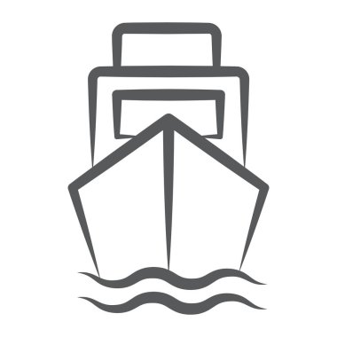 Su gemisiyle sevkiyat, kargo gemisi konsept simgesi