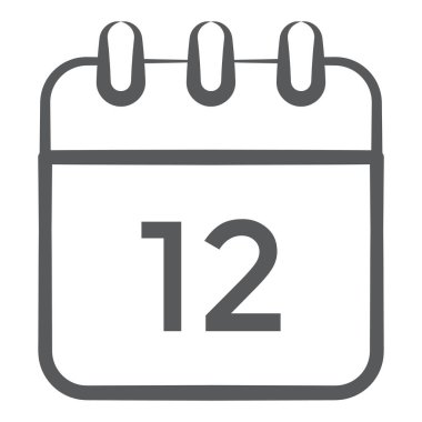 Takvim simgesinin doğrusal tasarımı, trend biçiminde hatırlatıcı vektör 