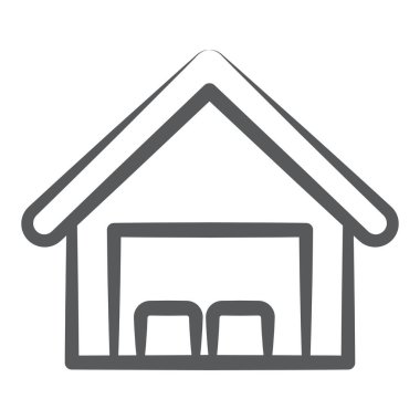 Malları depolamak için bir bina, depo veya depo simgesi