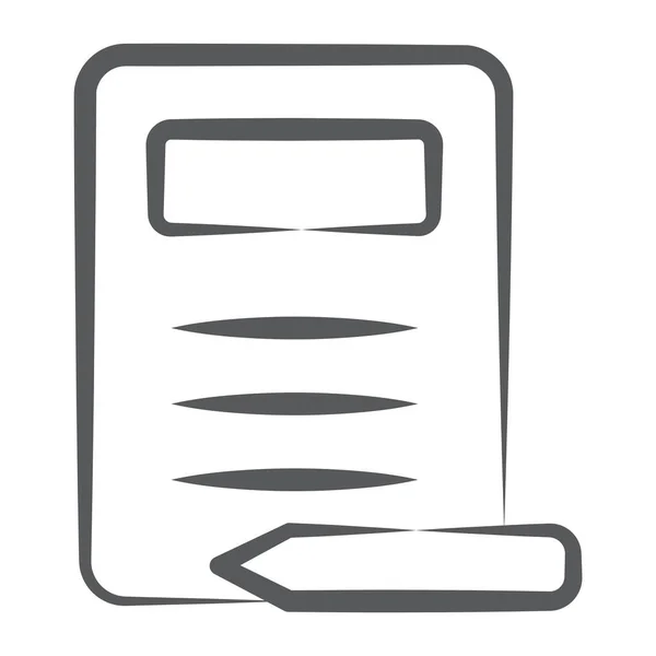 Lineair Icoon Van Checklist Papier Met Potlood — Stockvector