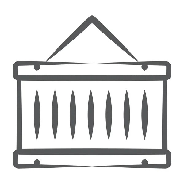 コンテナリフティングアイコンの線形ベクトルデザイン — ストックベクタ